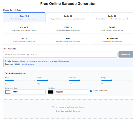 Free Online QR Code & Barcode Generator gallery image