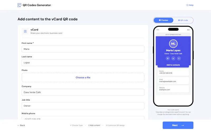 QR Codes Generator screenshot 1
