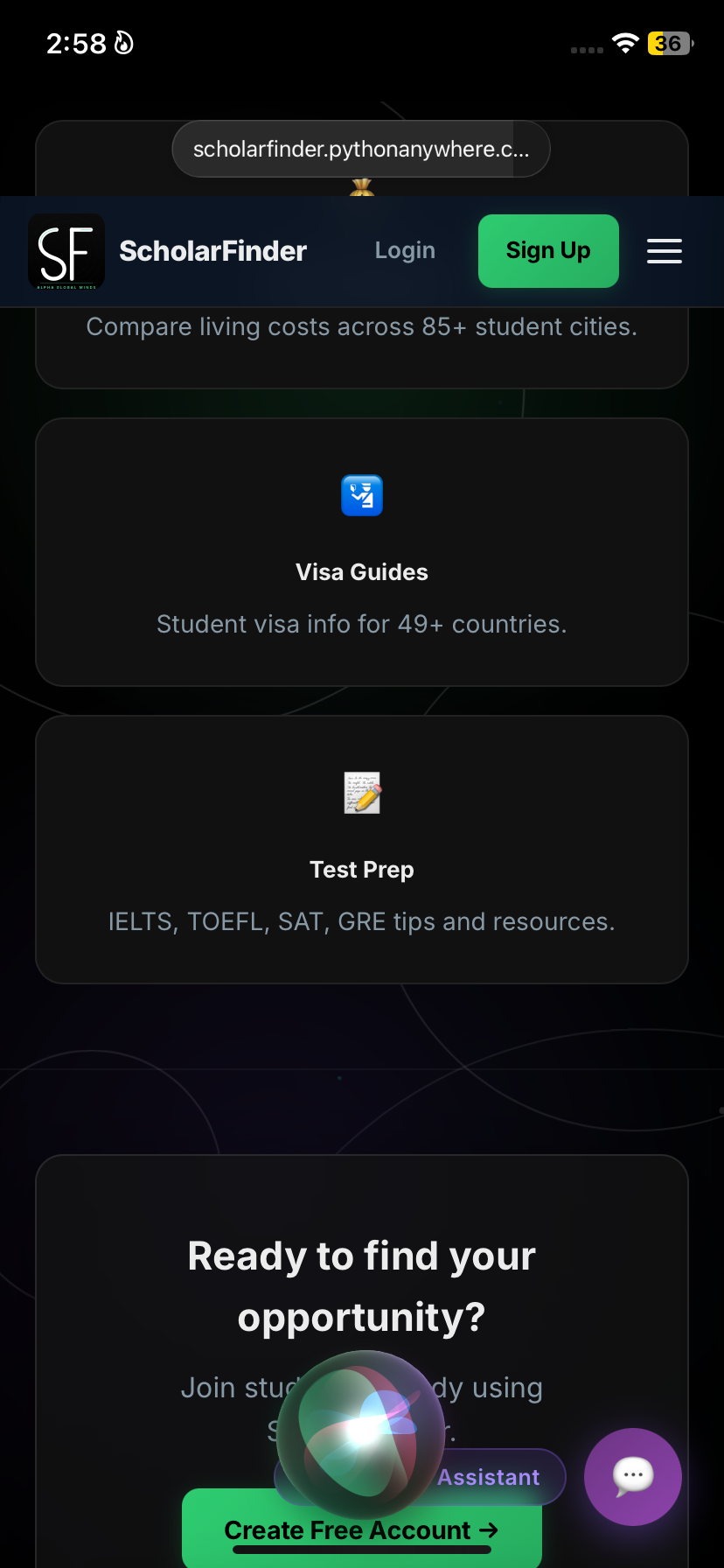 ScholarFinder  - Main product screenshot demonstrating key features and user interface