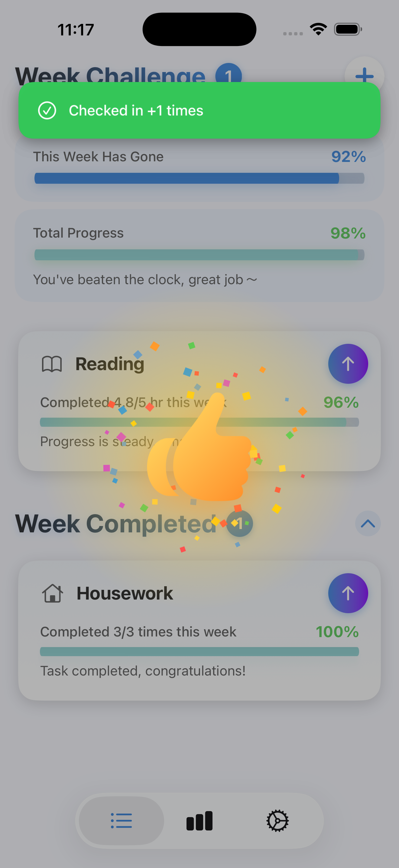 WeekUp - Screenshot 2 showing product features and functionality