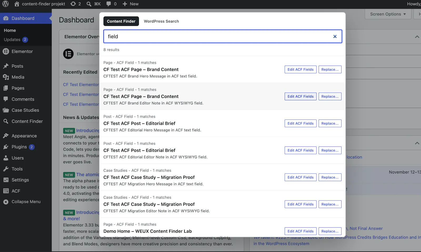 WEUX Content Finder screenshot 2