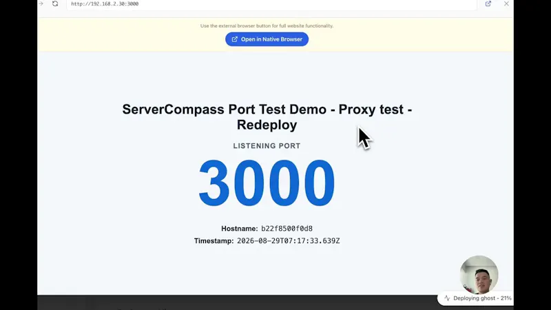 Server Compass 1.42 - Vercel UX + AI MCP screenshot 1 (video preview)