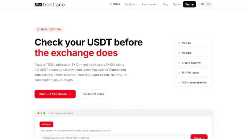 TronTrace screenshot 2