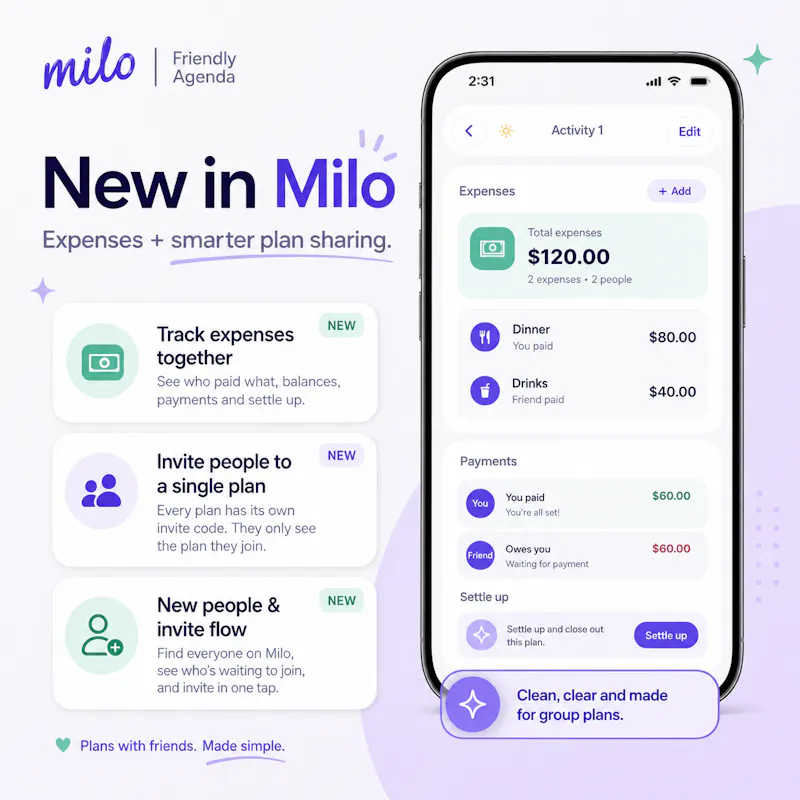 Milo — Expenses & Smarter Plan Sharing screenshot 1