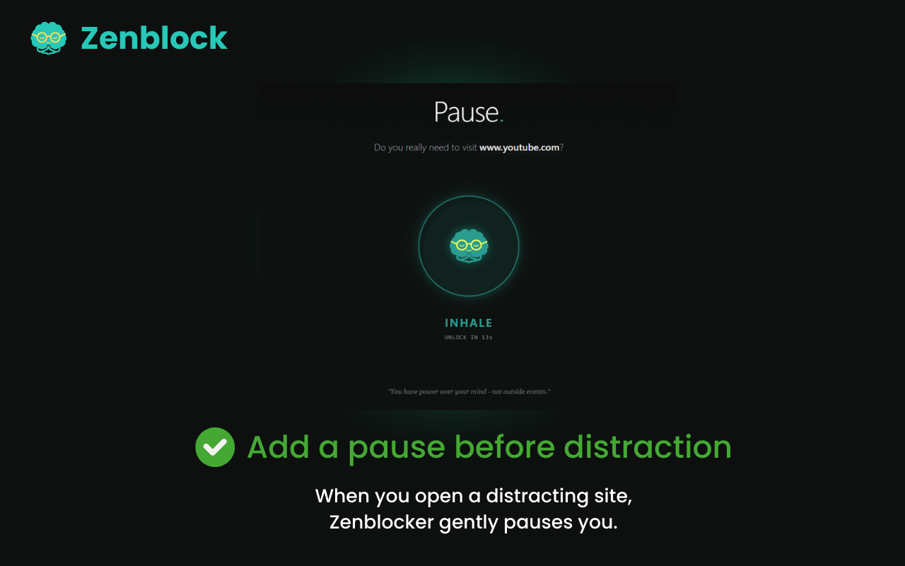 ZenBlock - Mindful website blocker gallery image