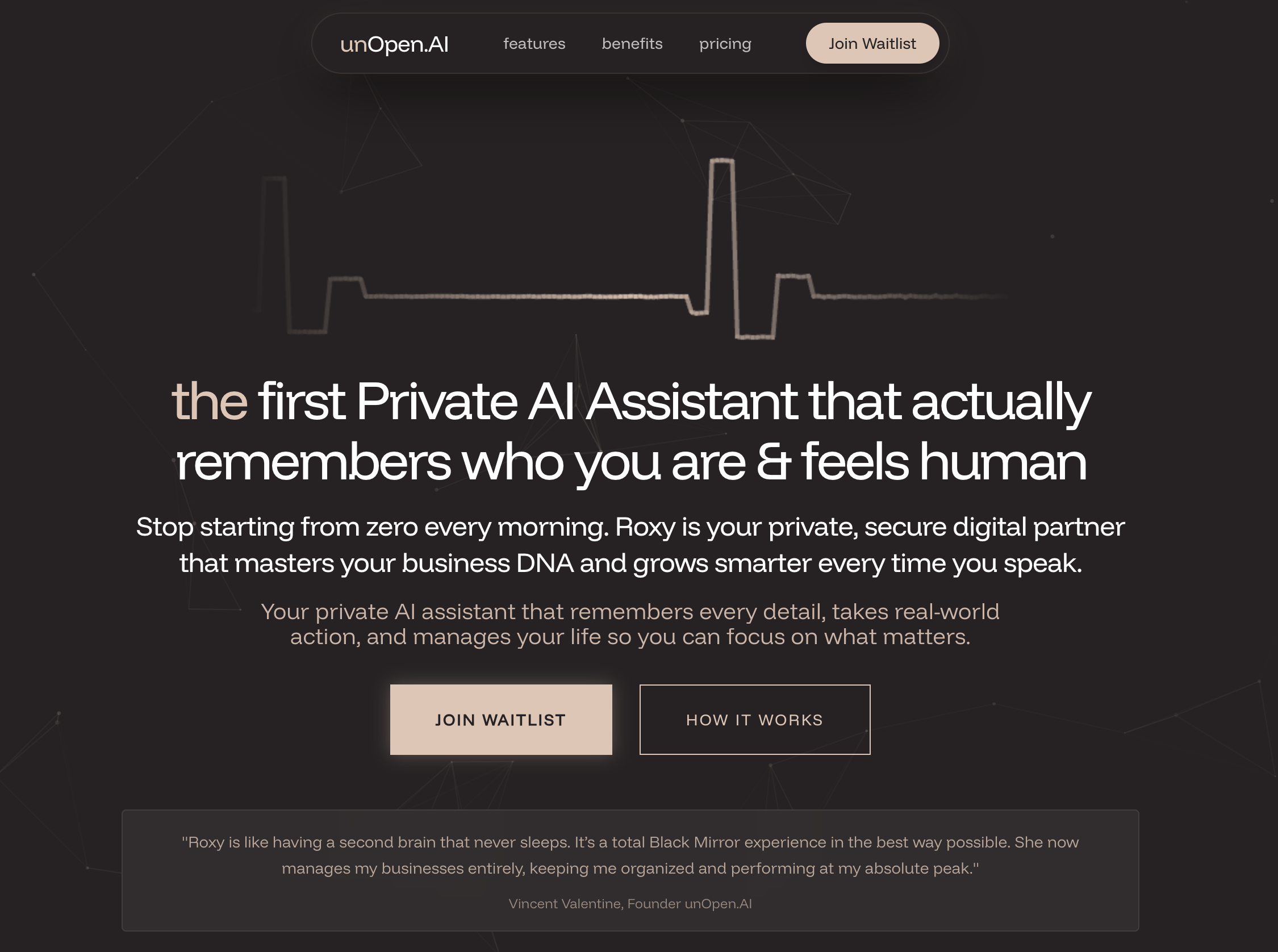 unOpen.AI Roxy - Main product screenshot demonstrating key features and user interface