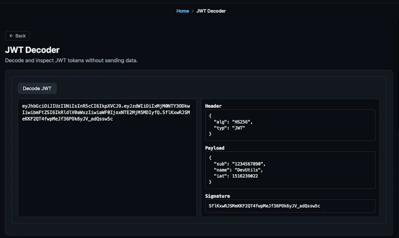 DevUtils screenshot 3