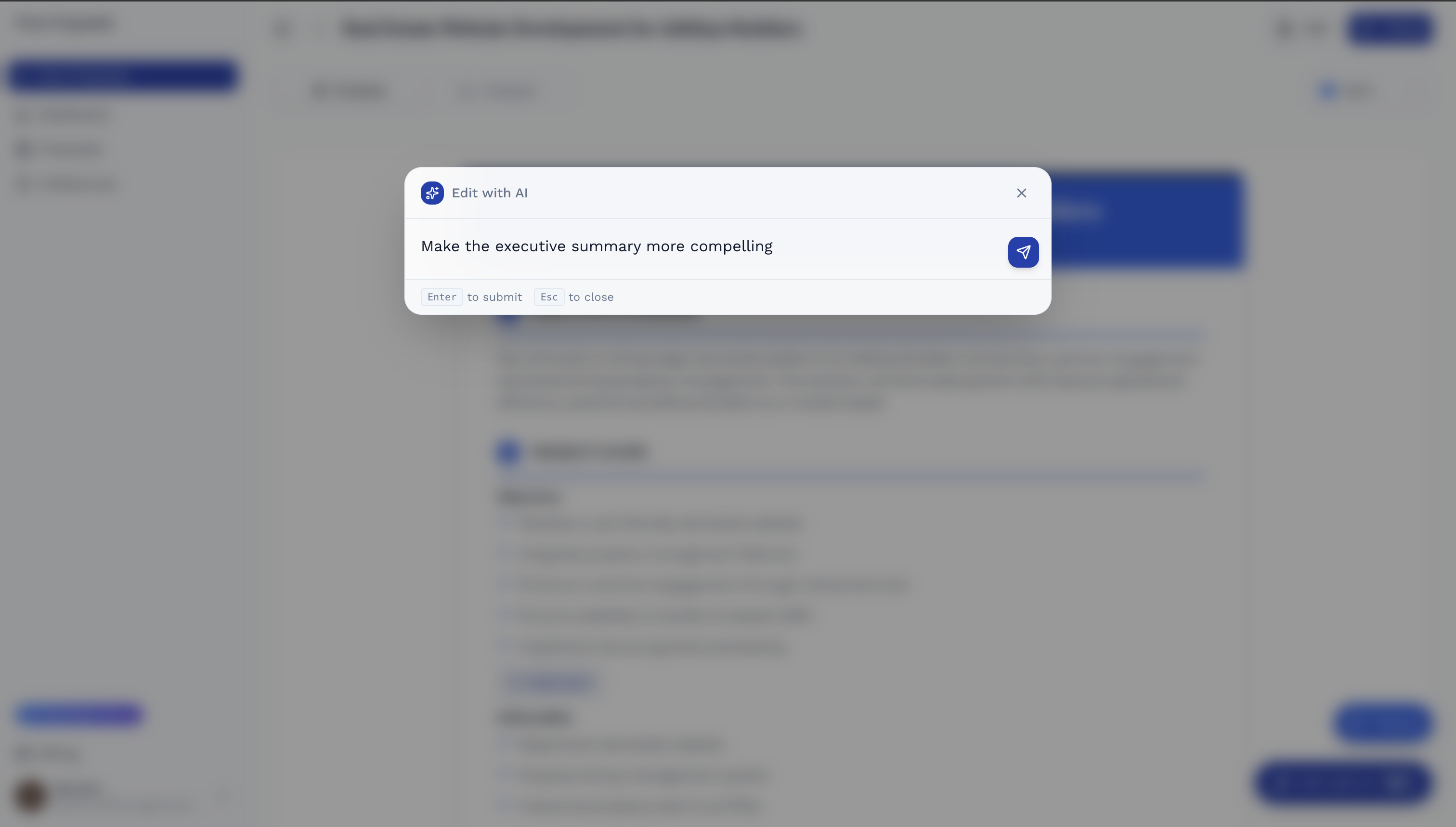 Pivot Proposals - Screenshot 4 showing product features and functionality