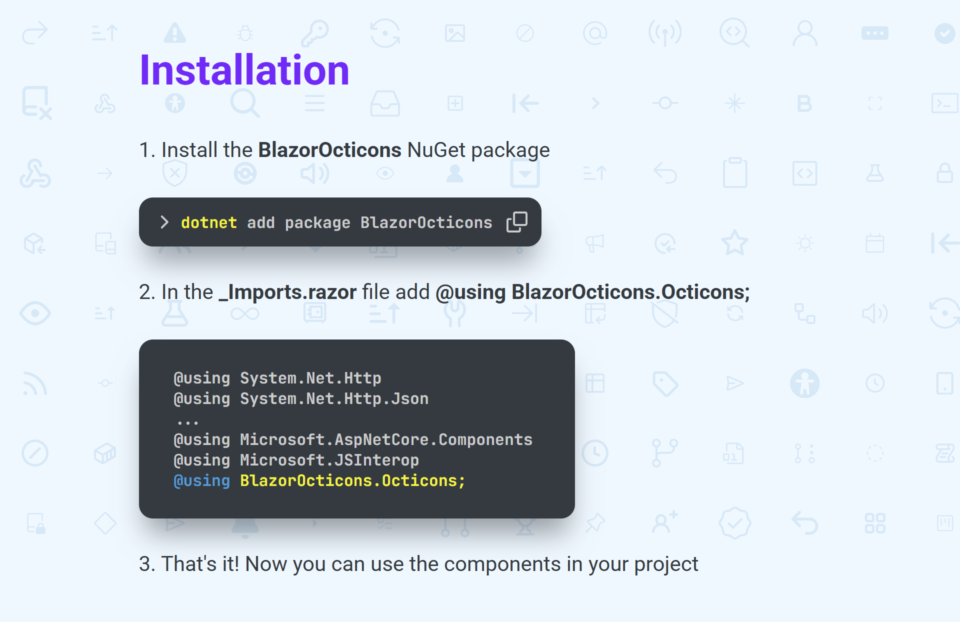 BlazorOcticons gallery image