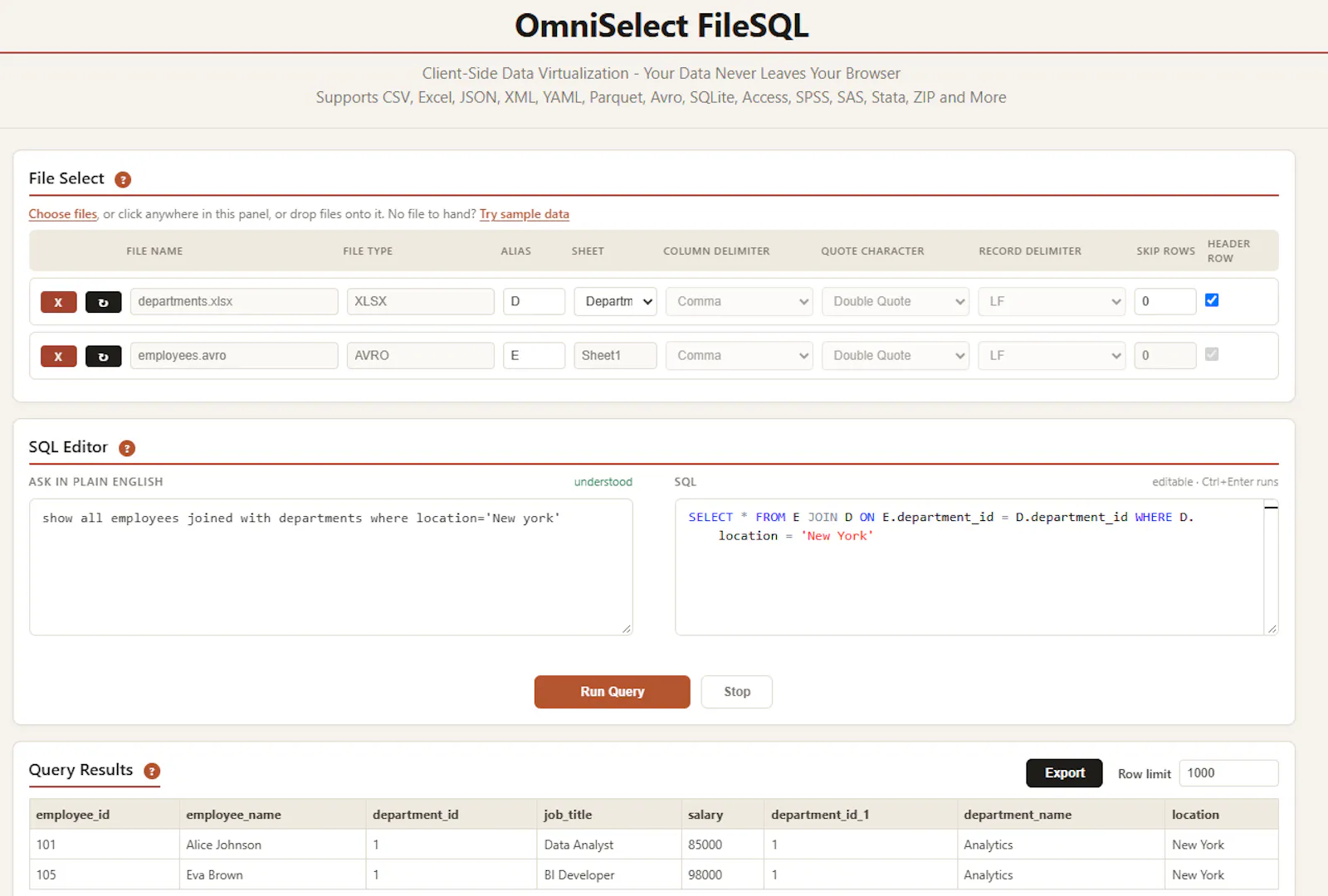 OmniSelect FileSQL screenshot 4