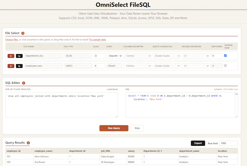 OmniSelect FileSQL screenshot 4