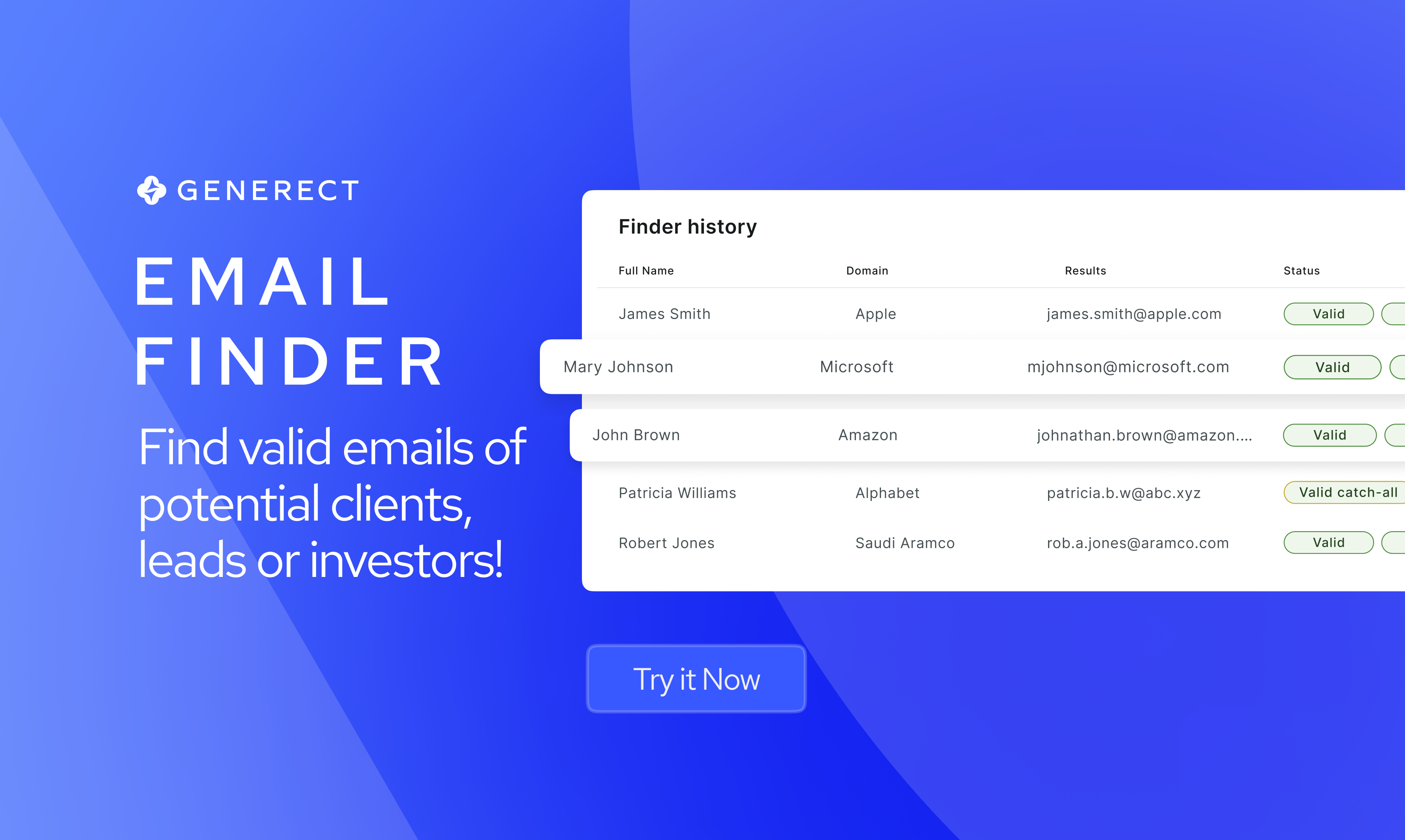 startuptile Generect Email Finder-Verify and validate emails at scale