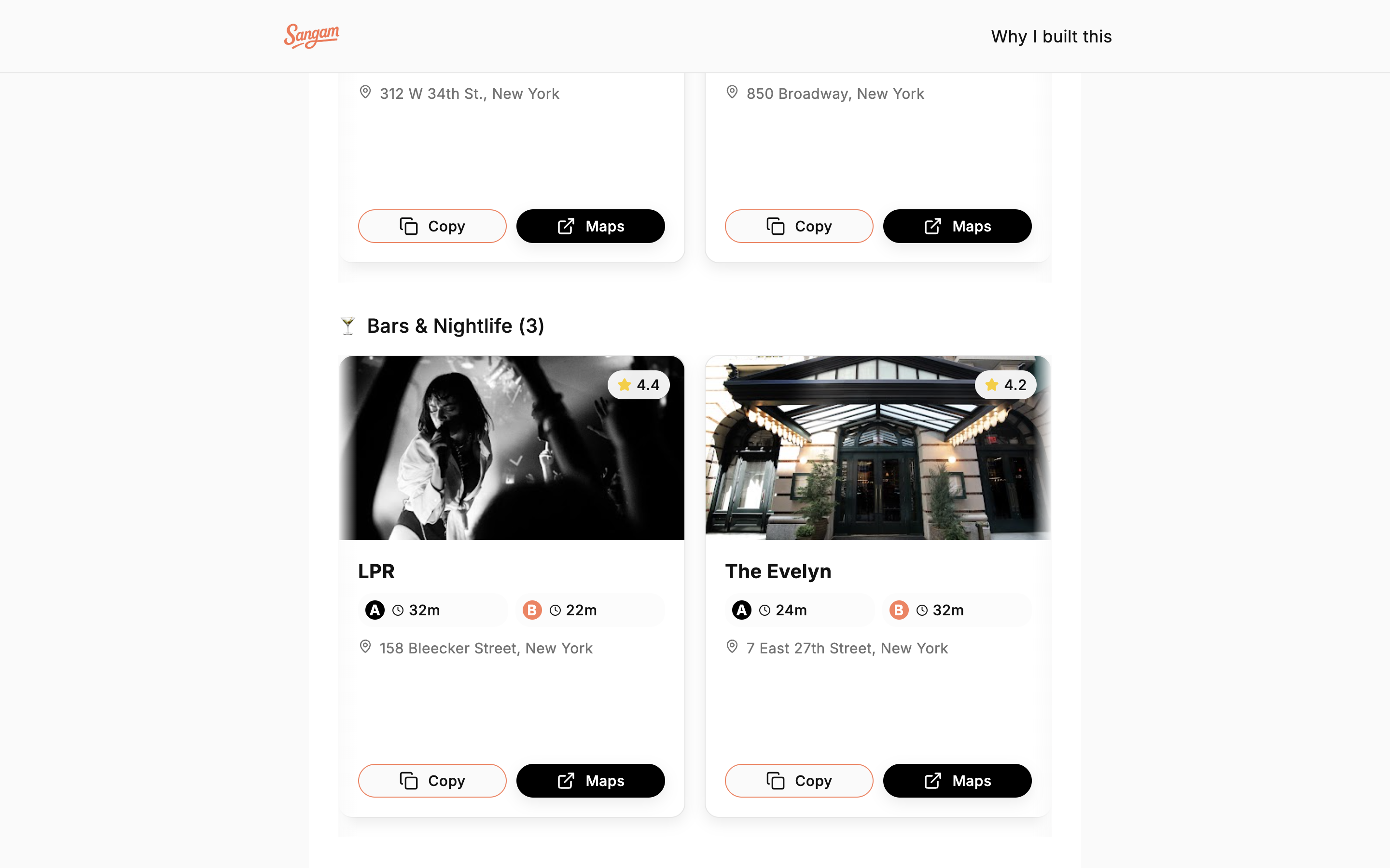 Sangam - Screenshot 2 showing product features and functionality
