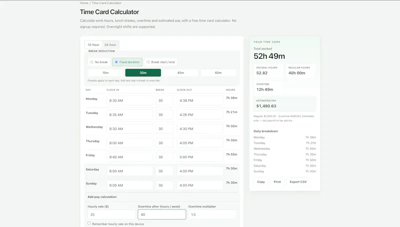 WorkHoursLab screenshot 3