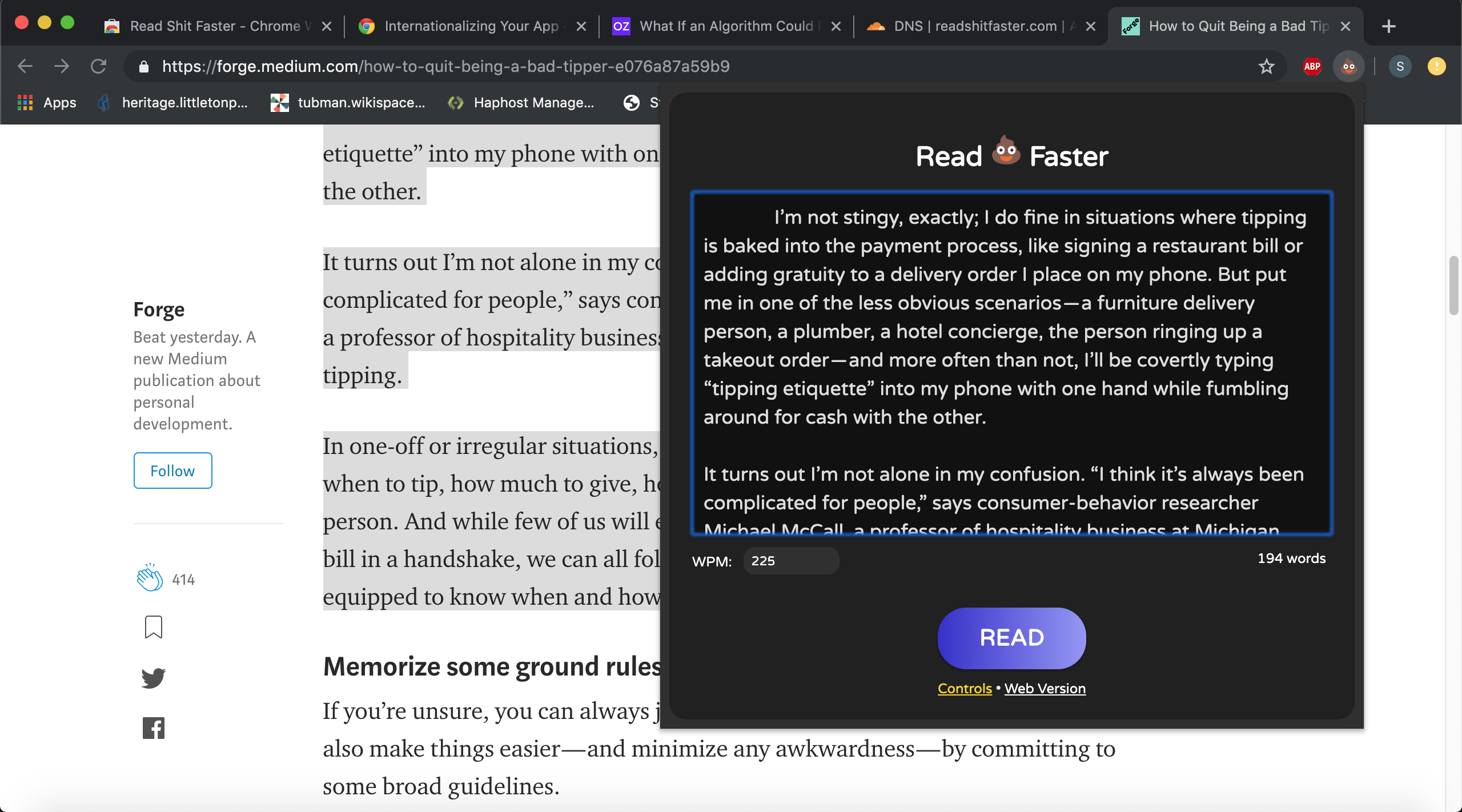 Read 💩 Faster's Chrome Extension gallery image