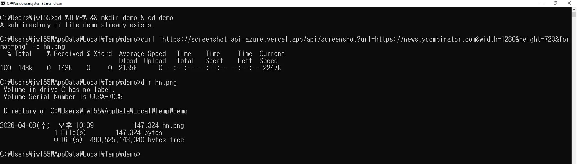 Screenshot API screenshot 2