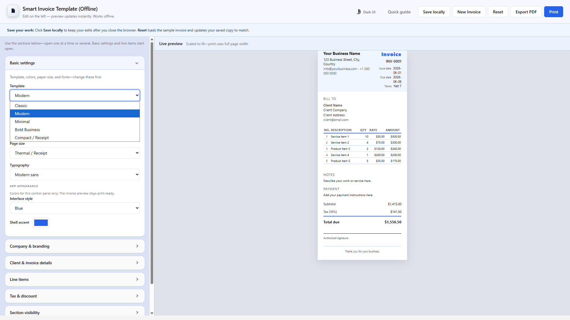 Smart Invoice Generator (Offline)  gallery image