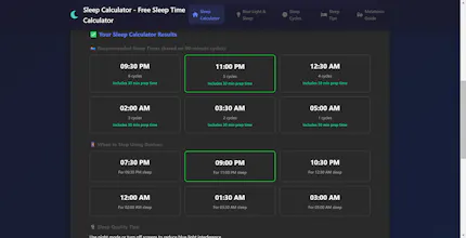 Free Sleep Calculator gallery image
