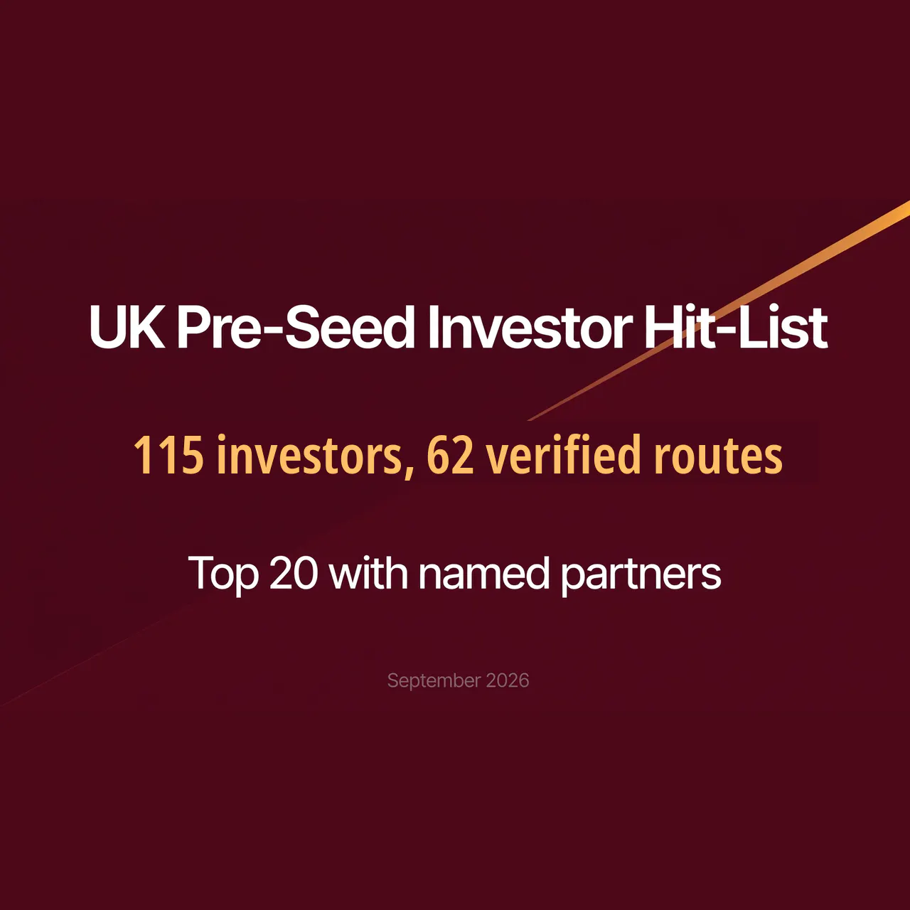 UK Pre-Seed Investor Hit-List