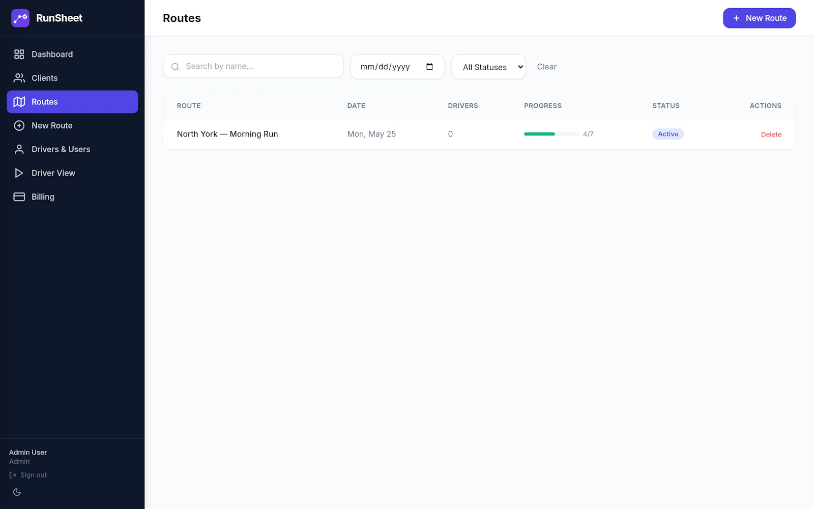 RunSheet screenshot 3