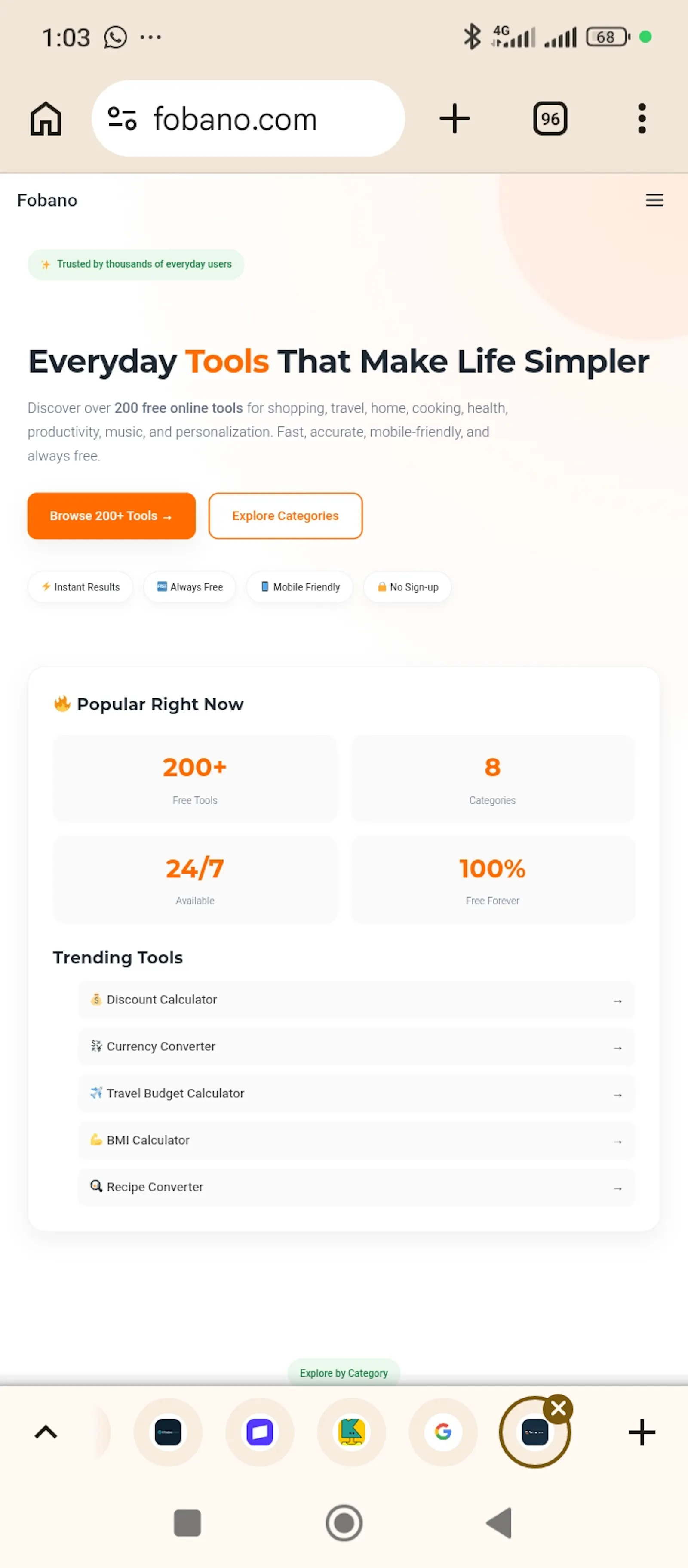 Fobano screenshot 1