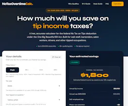 No Tax on Overtime Calculator gallery image