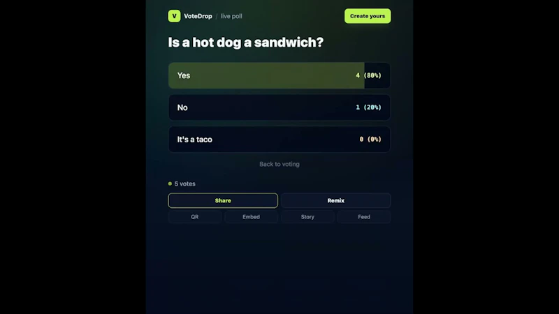 VoteDrop screenshot 1 (video preview)