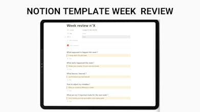 Notion template "Weekly review" gallery image