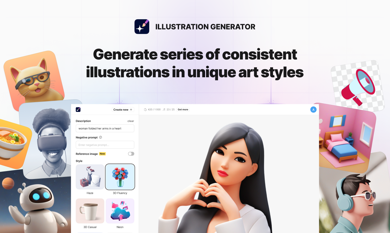 startuptile Illustration Generator by Icons8-First AI image generator made by professional artists