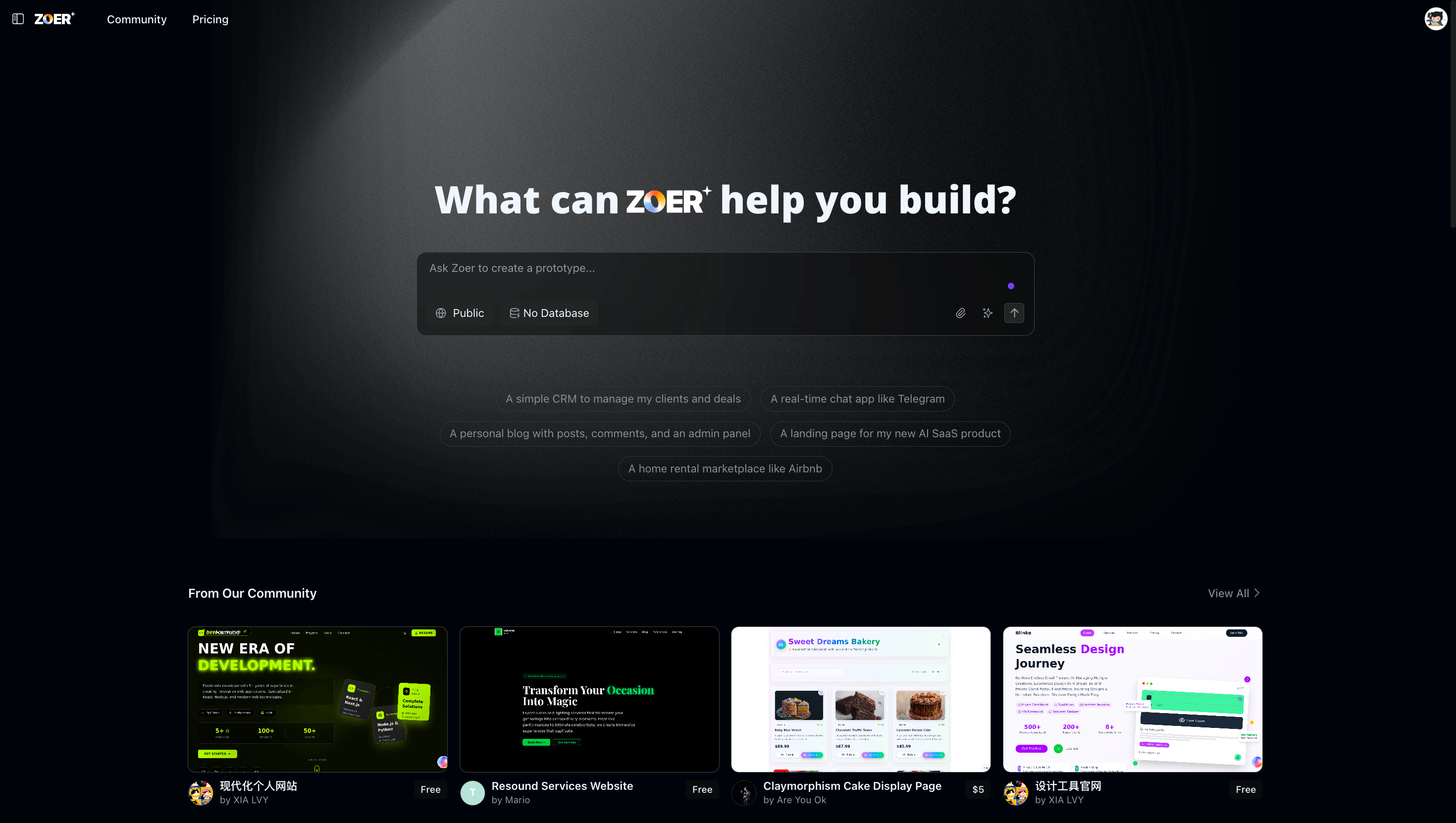 Zoer.ai - Main product screenshot demonstrating key features and user interface
