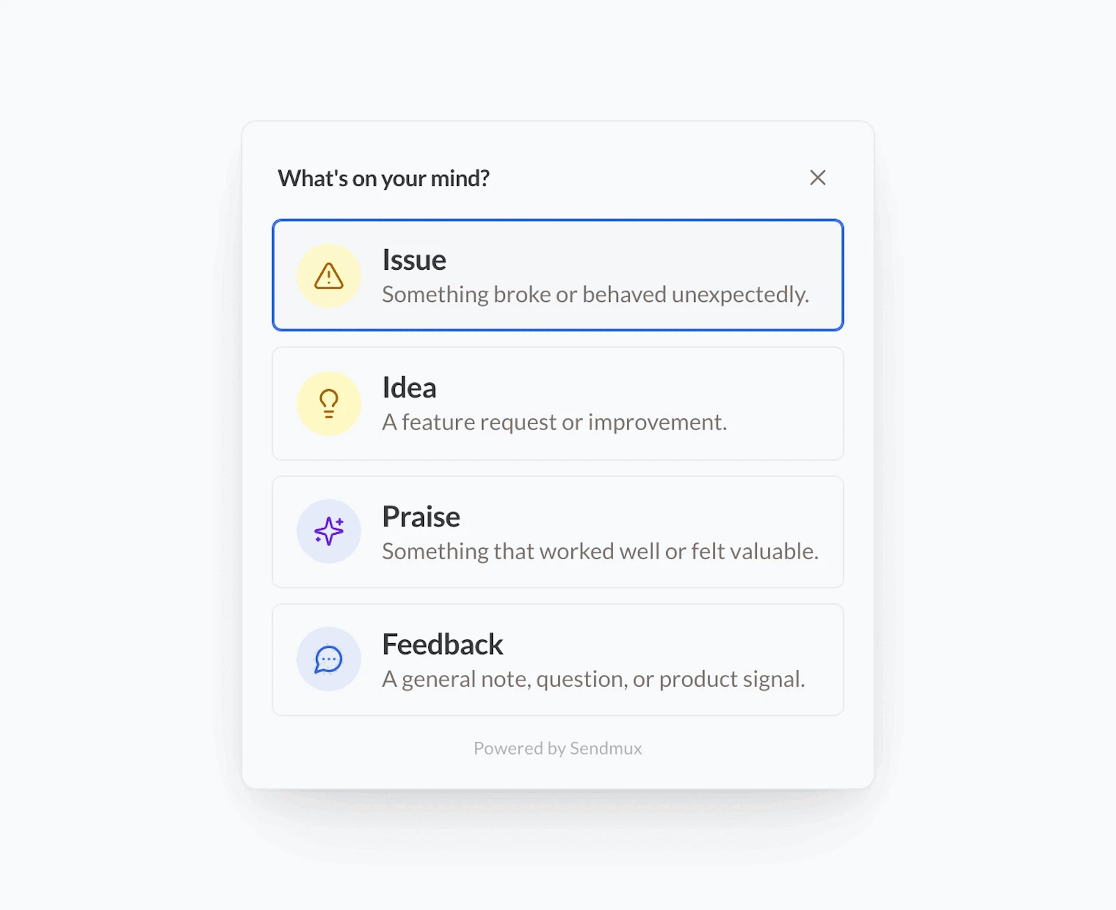 Sendmux Feedback Widget screenshot 1