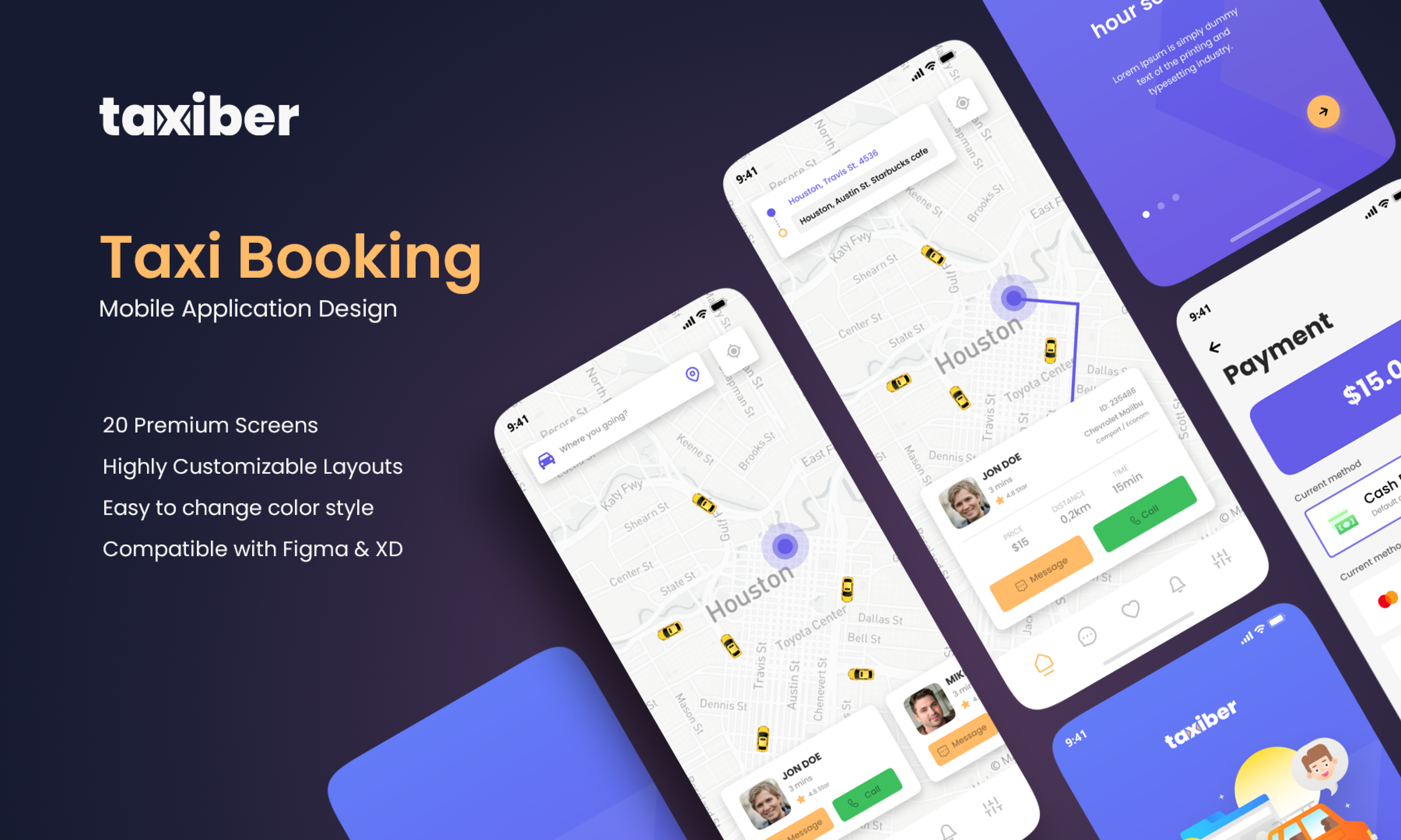 Taxiber - дизайн мобильных приложений такси media 1