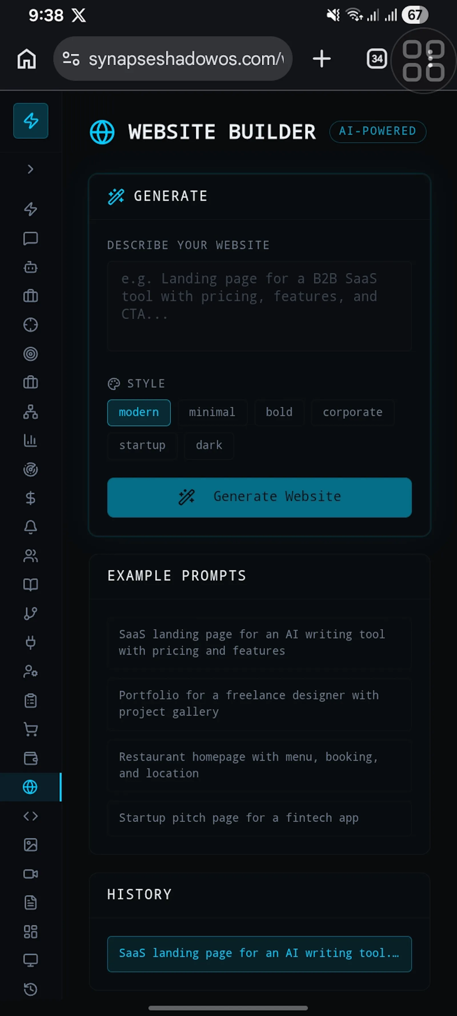 SYNAPSE SHADOW Business OS screenshot 1