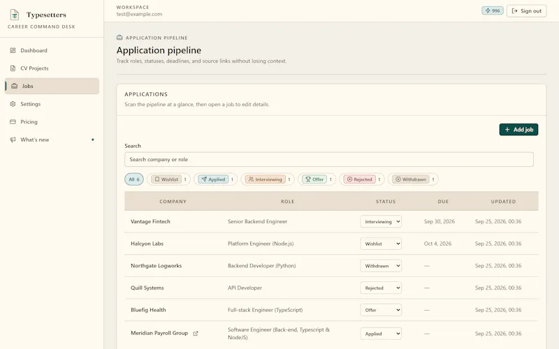 Typesetters screenshot 1