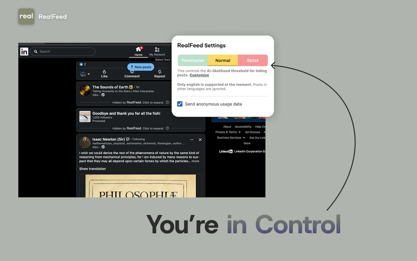 RealFeed: LinkedIn without the AI slop screenshot 4