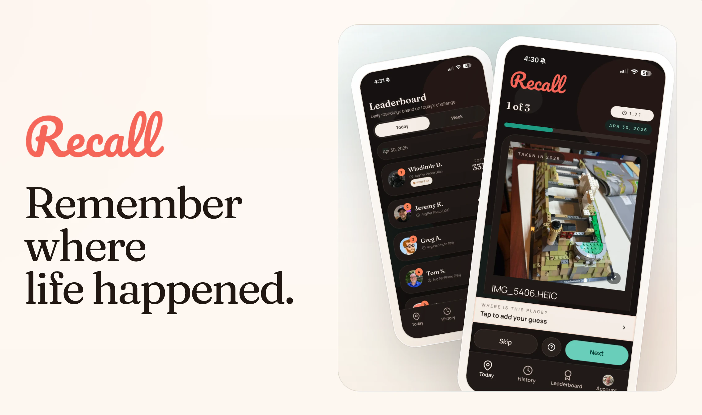 Recall screenshot 1