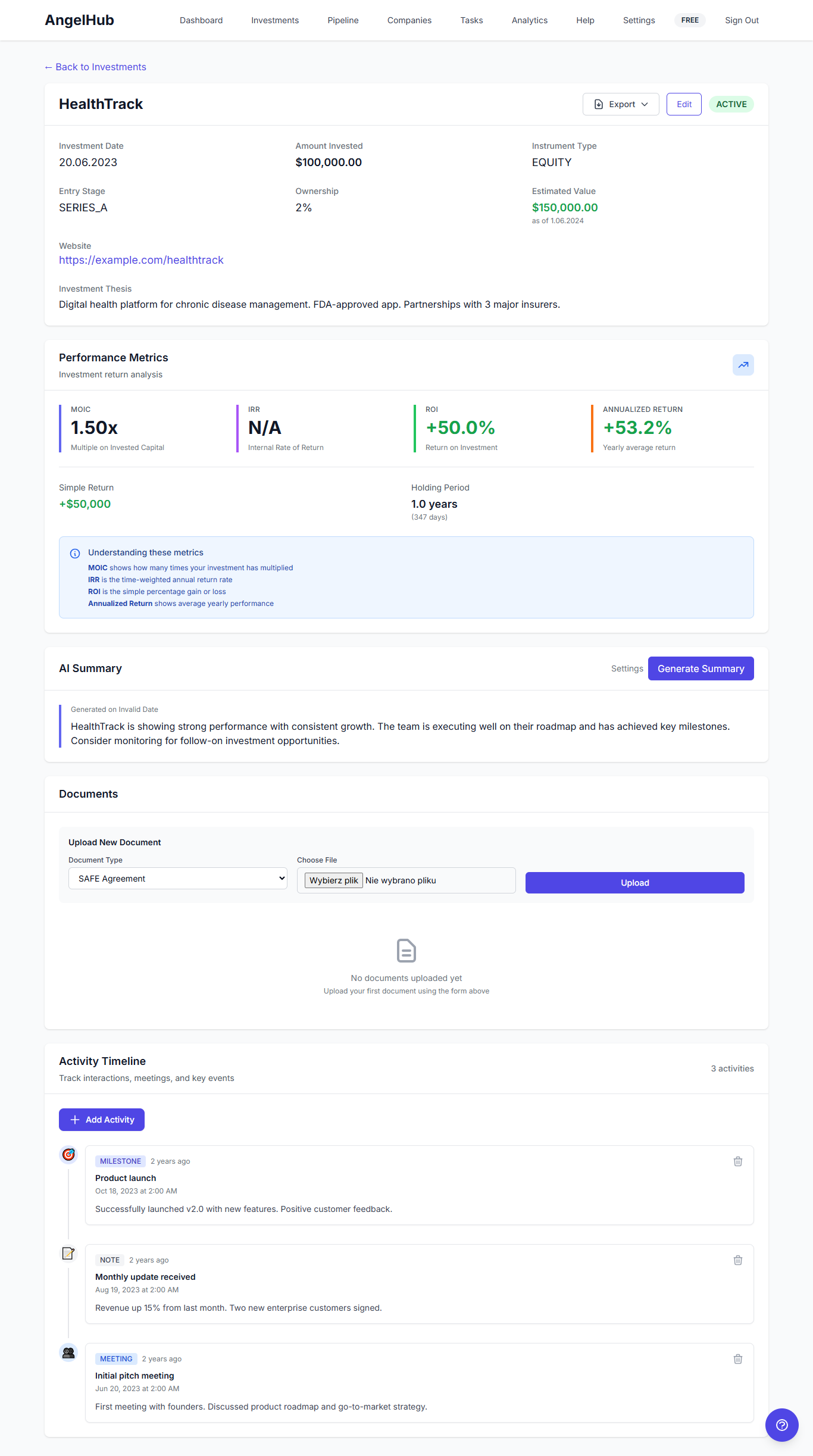 AngelHub - Screenshot 3 showing product features and functionality