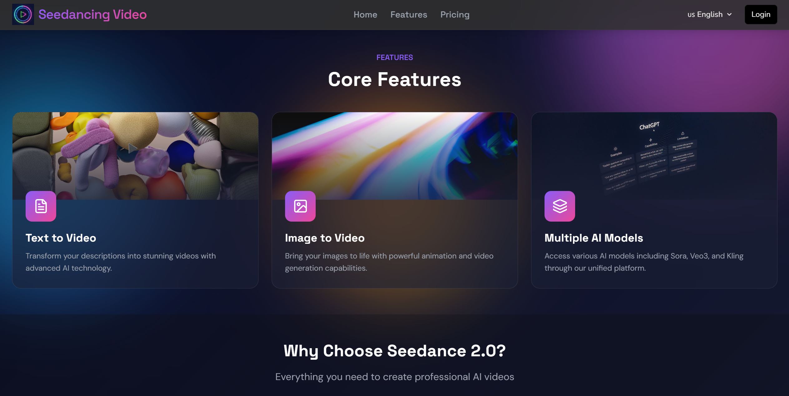 Seedance 2.0 AI - Screenshot 2 showing product features and functionality