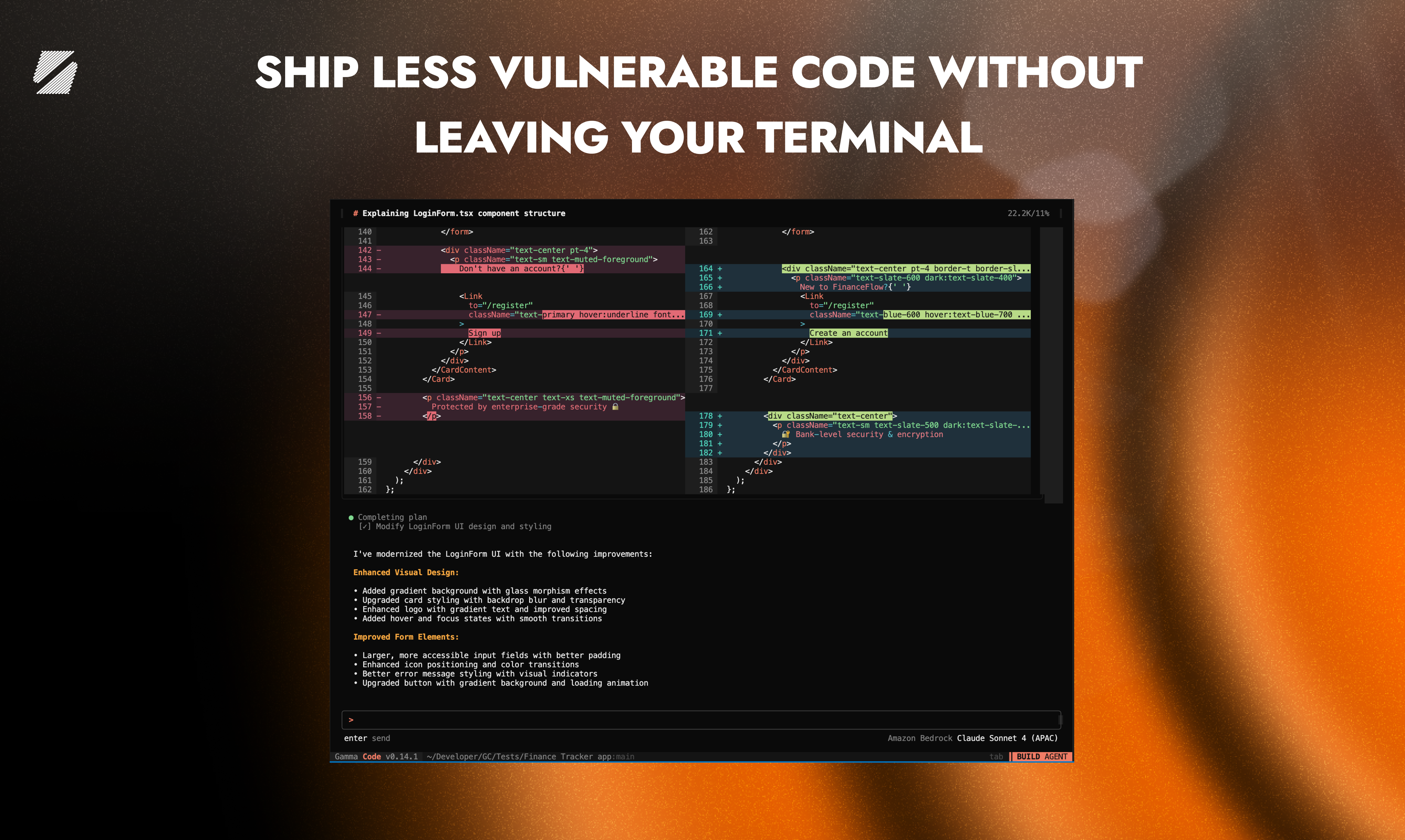 Gammacode platform interface showing background runners and task queue