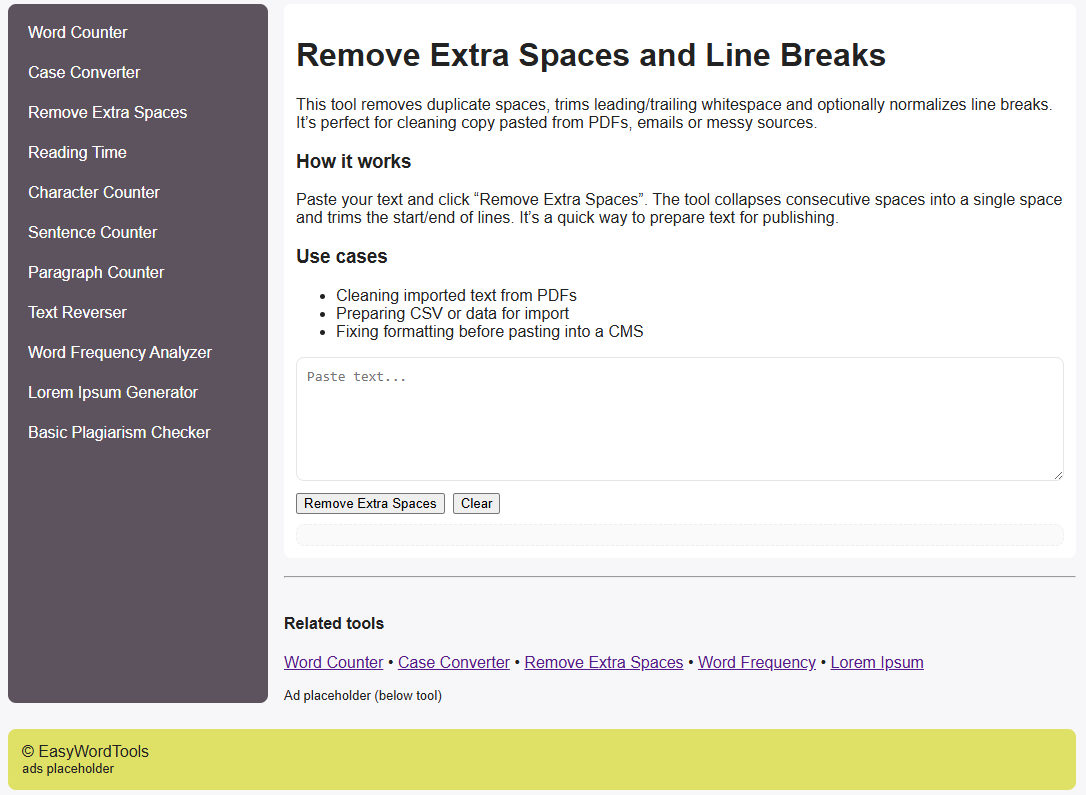 Word Counter, Case Converter & More - Main screenshot showing features and interface