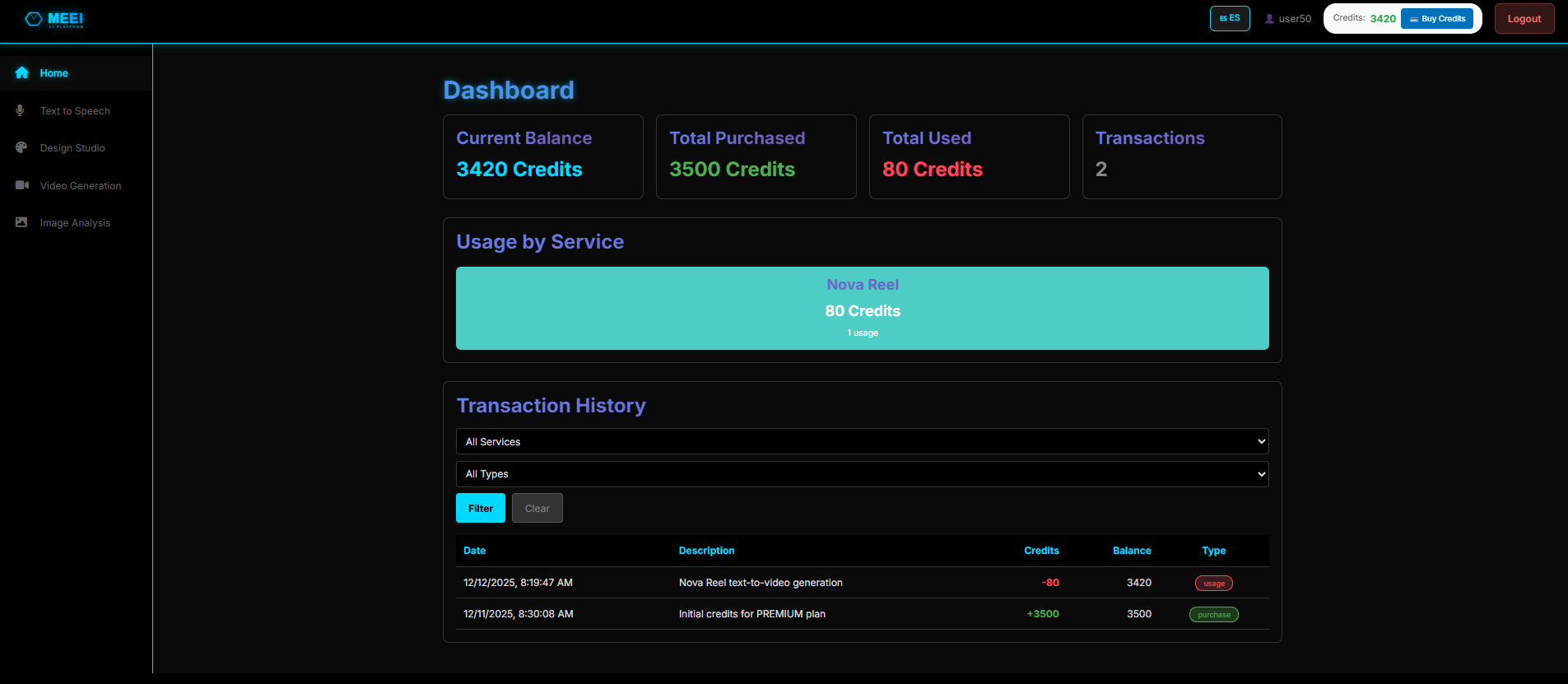 MEEI - AI-Creation Platform - Screenshot 3 showing product features and functionality