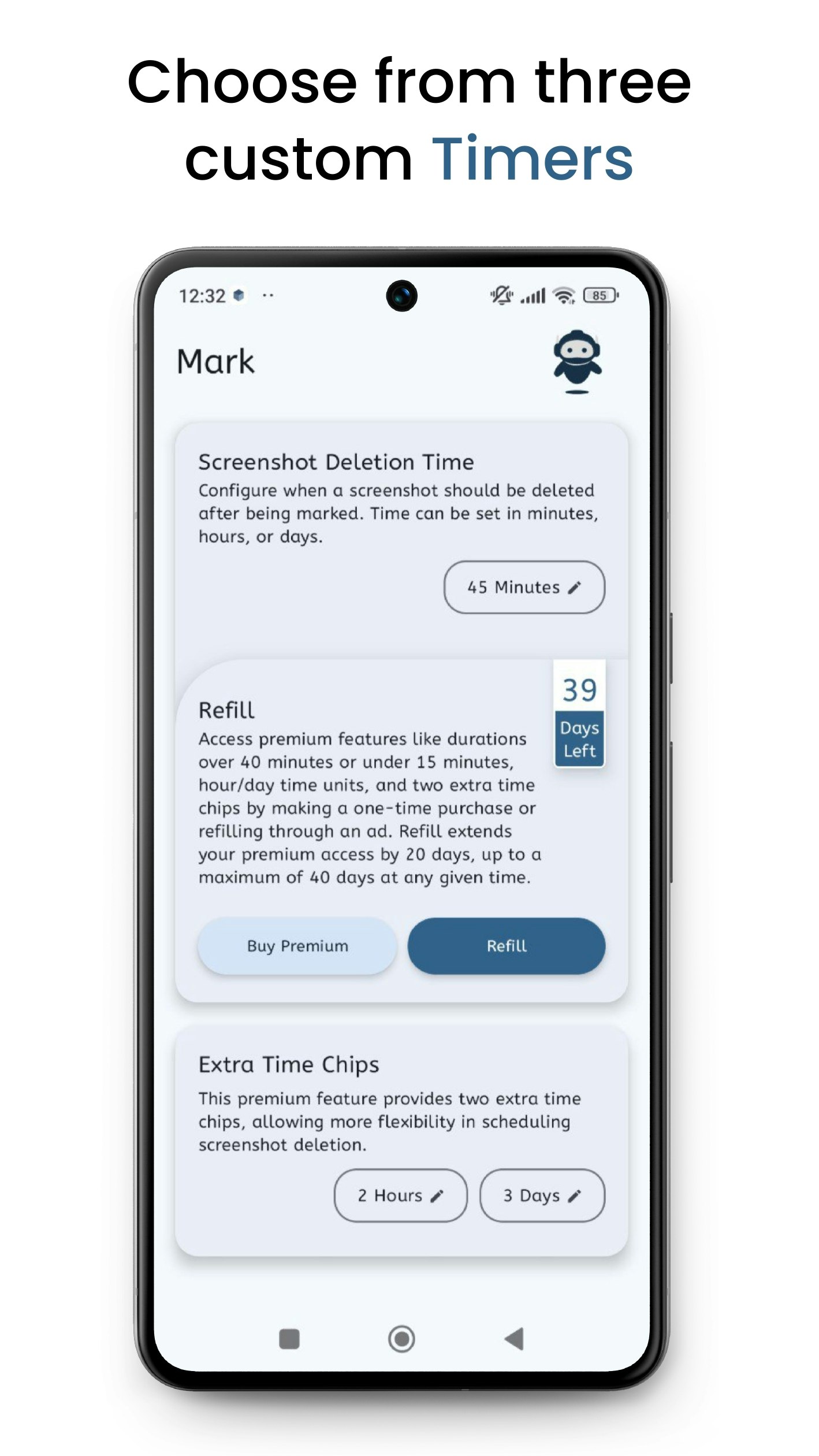 Média Mark - Déb d'une capture d'écran automatique - L'application vous aide à supprimer automatiquement les captures d'écran temporaires. 4