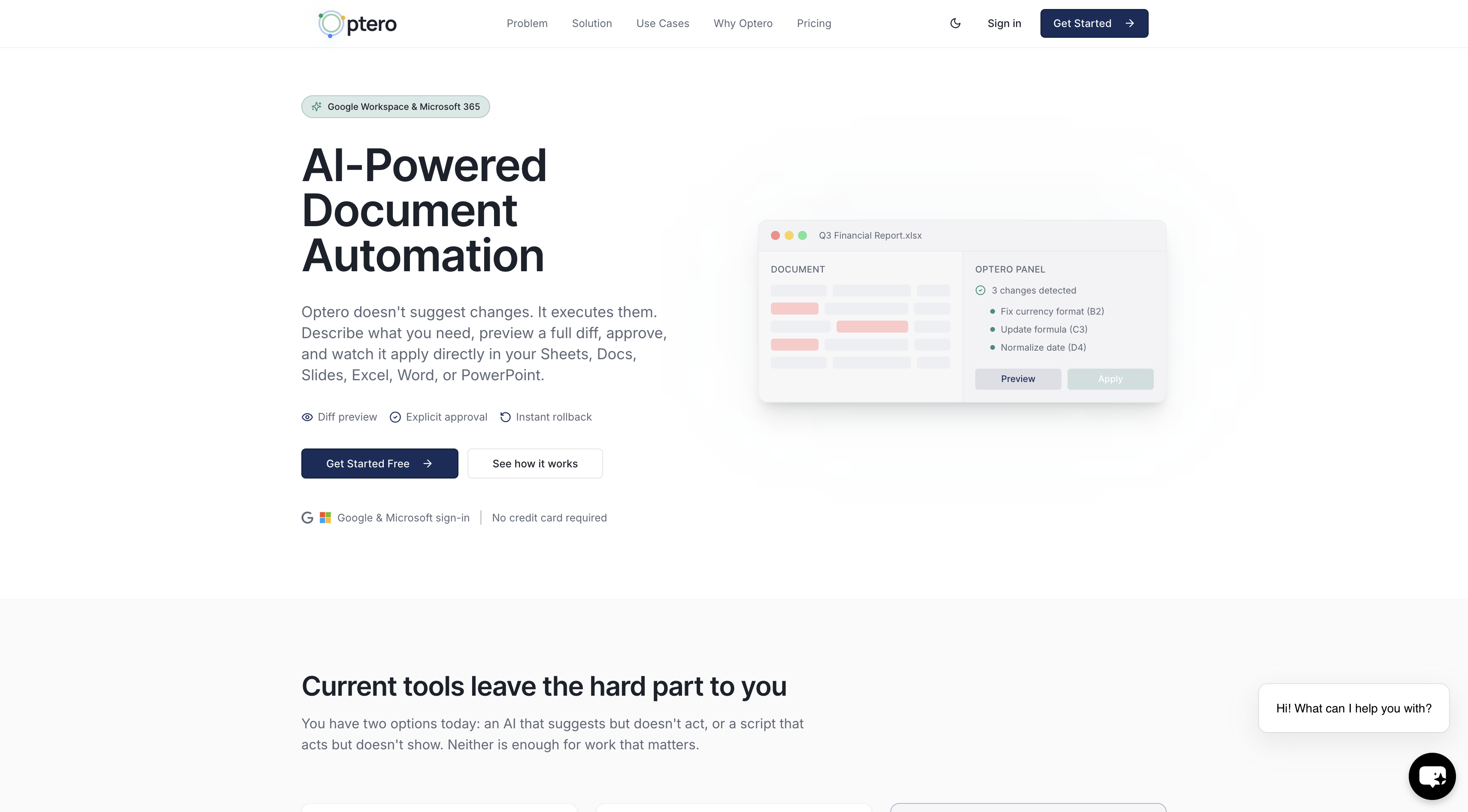 Optero - Main product screenshot demonstrating key features and user interface