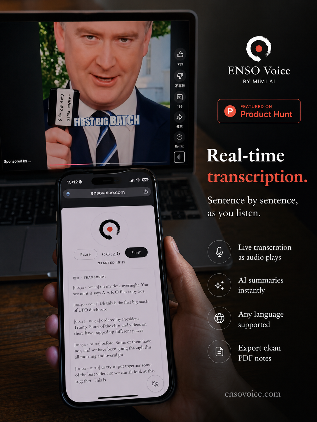 ENSO Voice — Real-Time Voice into Note gallery image