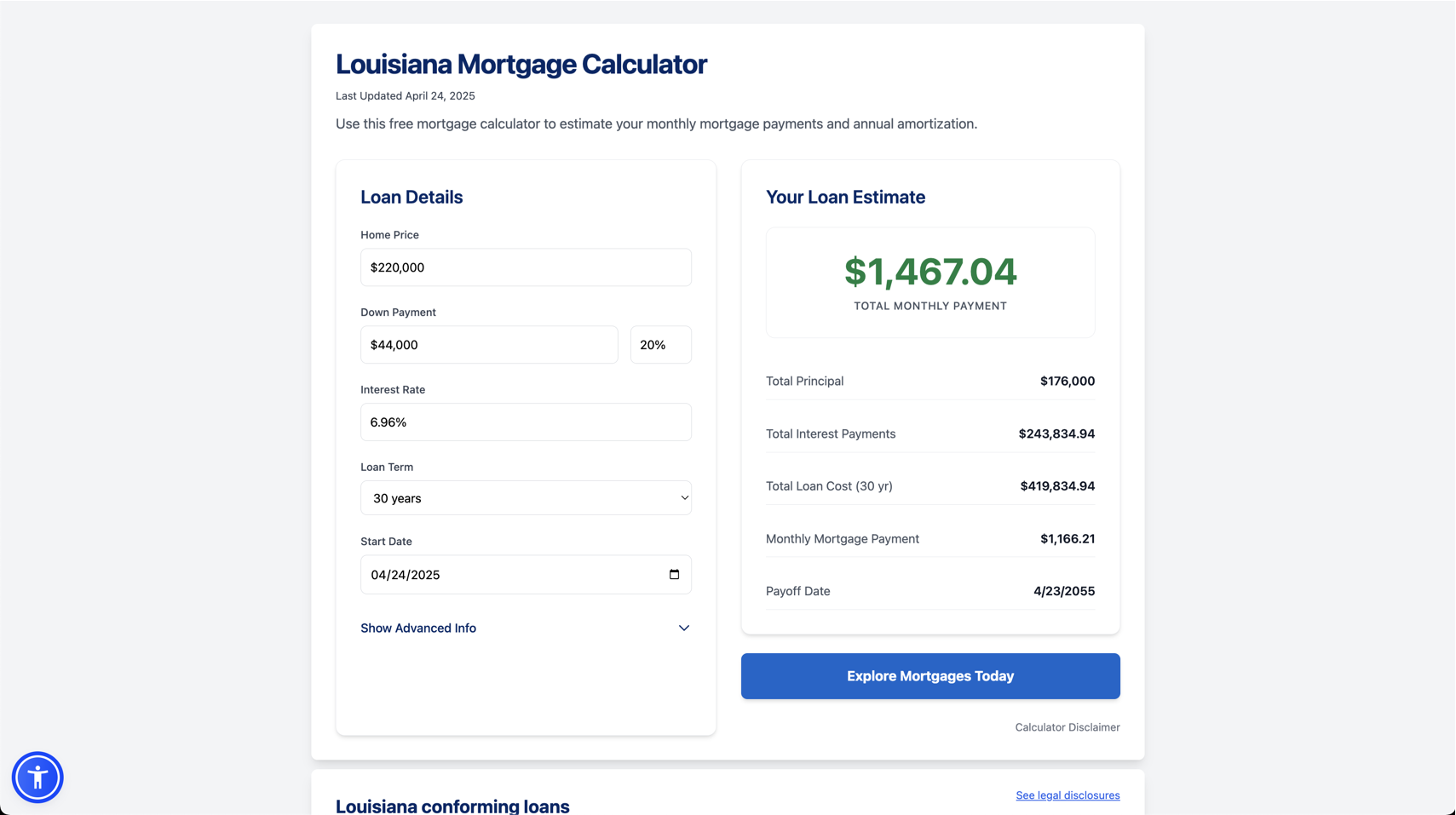Louisiana Mortgage Calculator - Use this calculator to see your monthly mortgage payments media 1