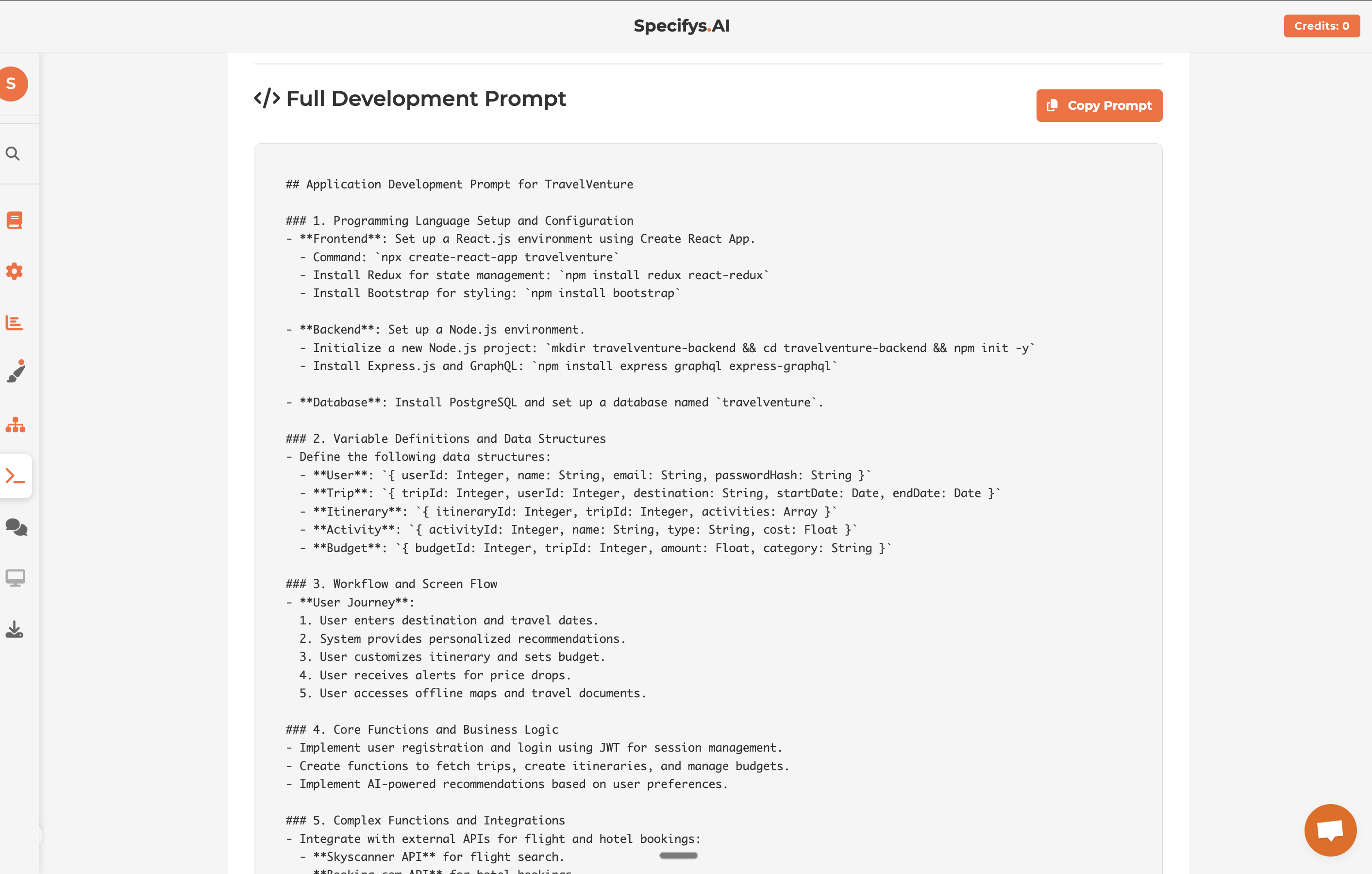 Specifys.ai - Screenshot 3 showing product features and functionality