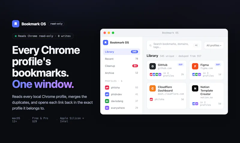 Bookmark OS screenshot 1