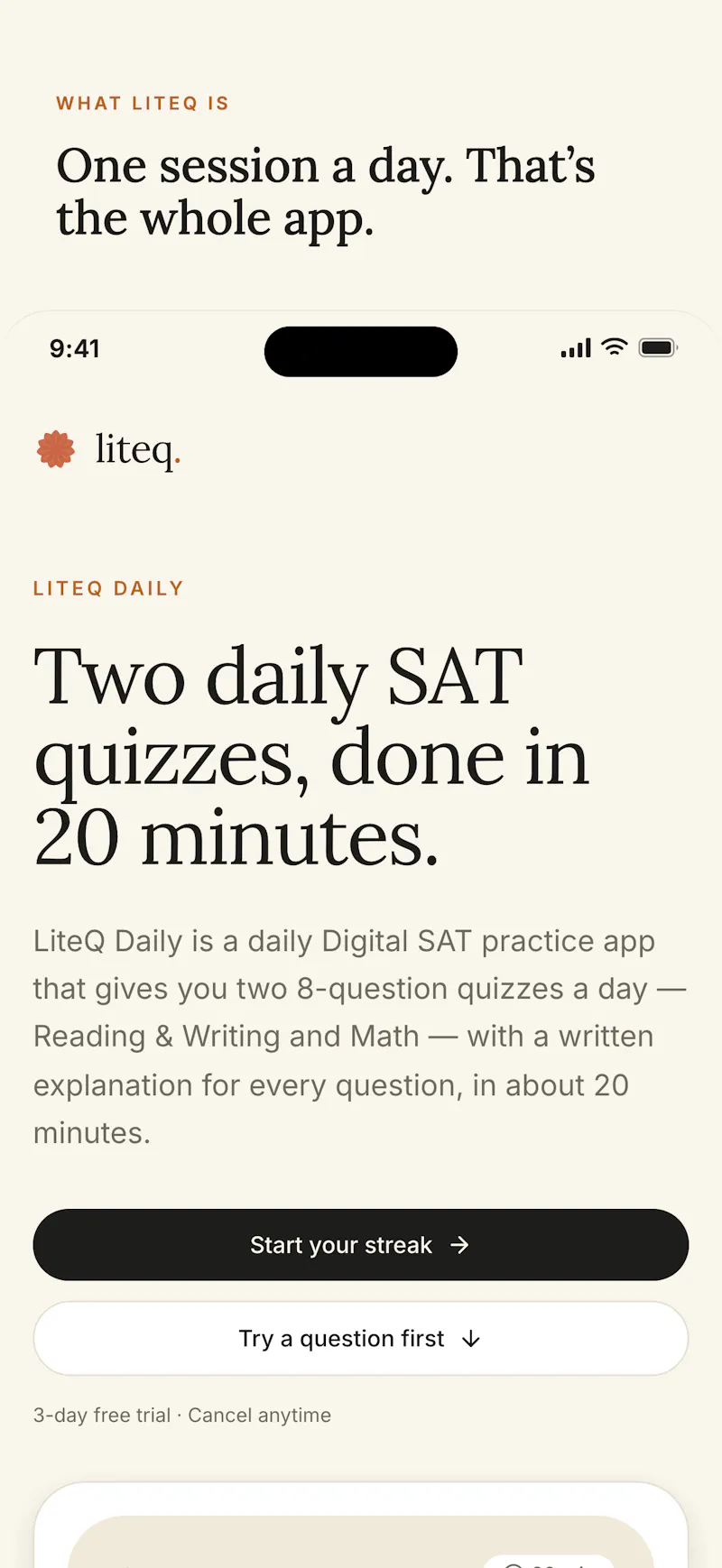 LiteQ daily screenshot 1