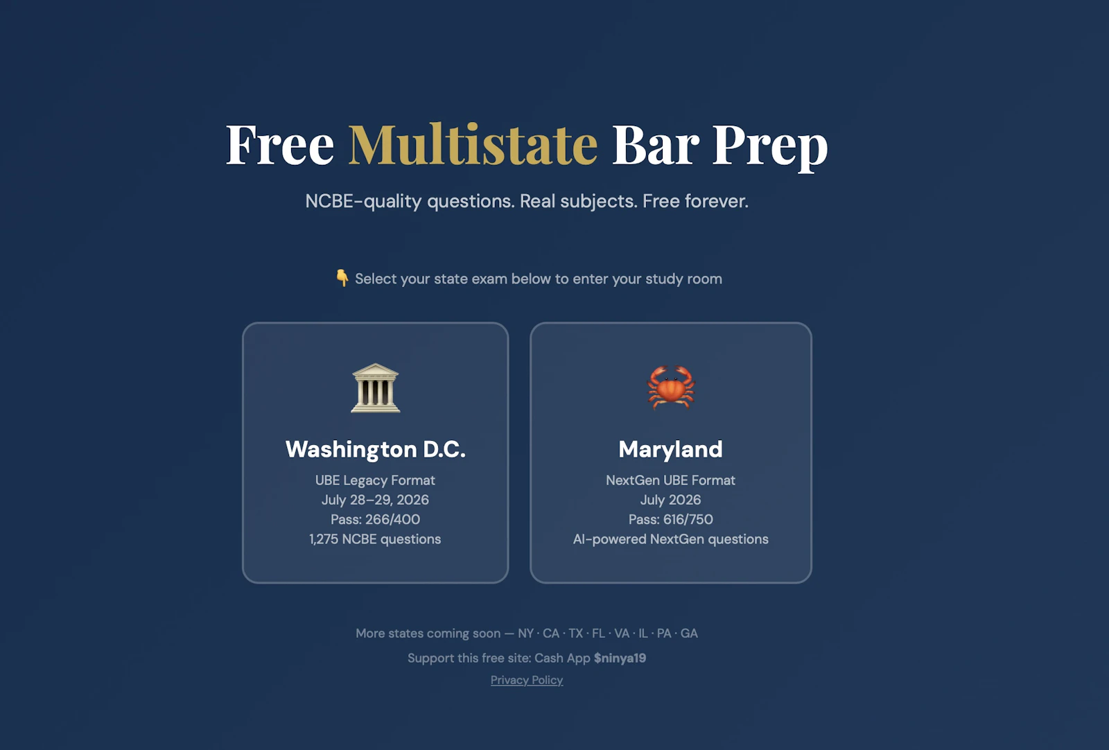 Free Multistate Bar Prep  screenshot 1