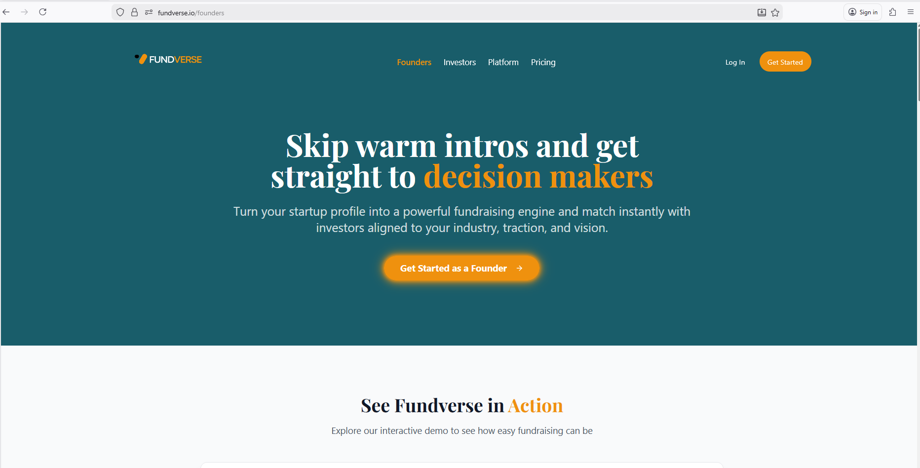 Fundverse - Screenshot 2 showing product features and functionality